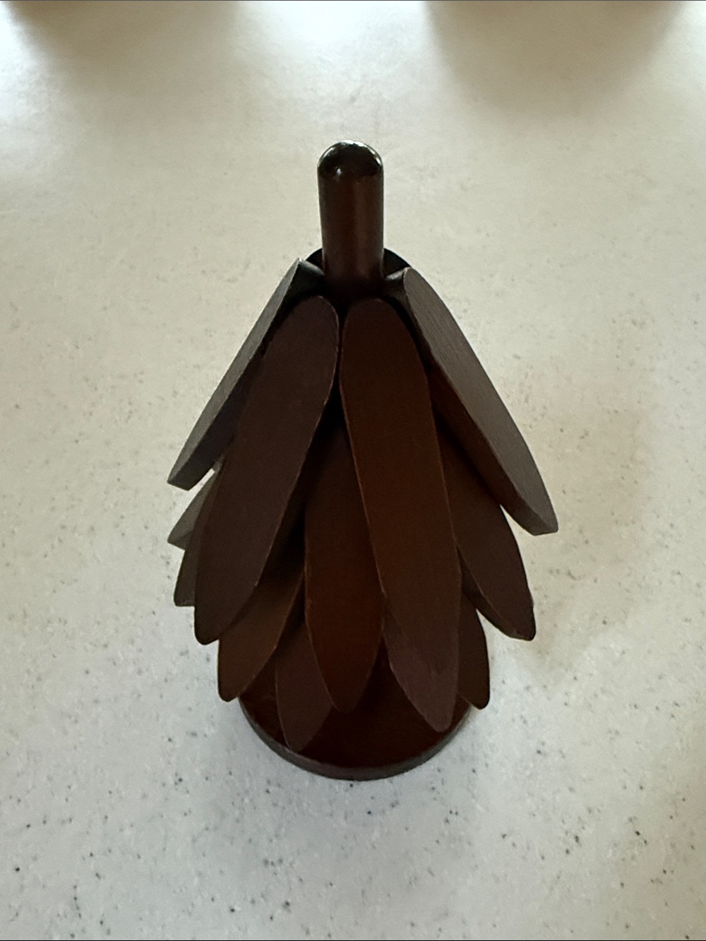 Handcrafted Wooden Pinecone Trivets - Dark Brown